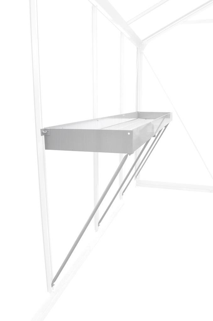 Aussaat- Tisch mit Einlage 217 cm x 42 cm - Alu Version