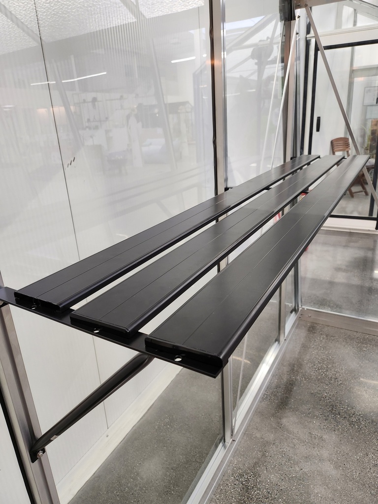 Aluminiumregal 147,6 cm x 32,5 cm - schwarz RAL9005