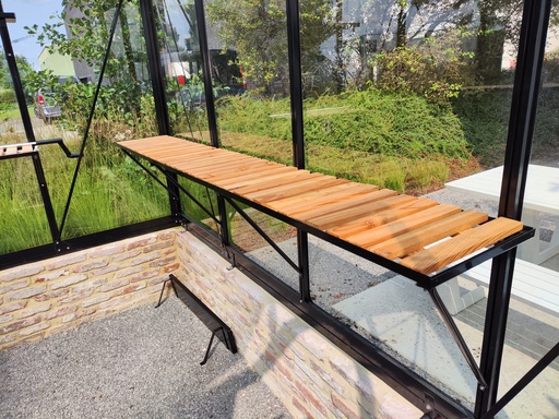 Universelle Ablage 225 x 32 cm mit Holzeinlage - Alu Version